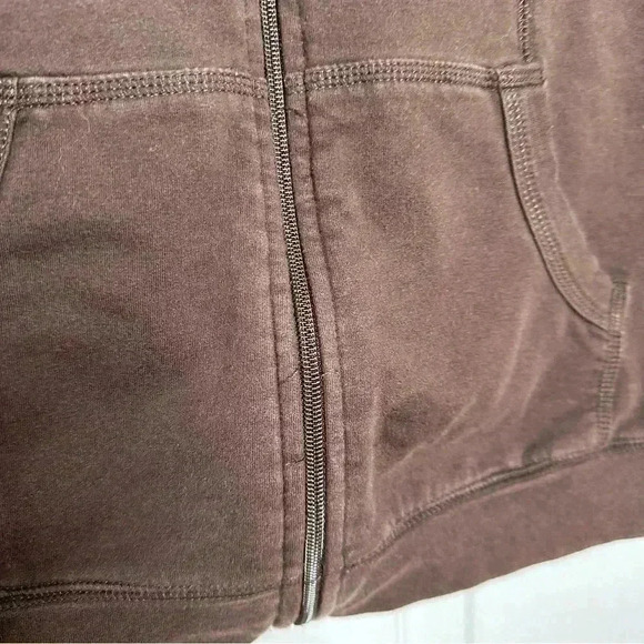 Reitmans Sweatshirt Hooded  1/2 Sleeves Brown Size Small - Picture 2 of 16